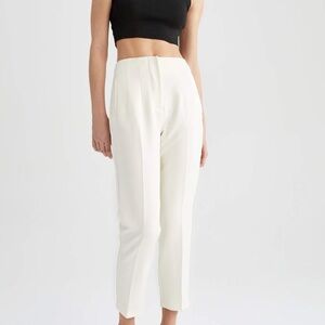 Zara High Waisted White Trousers